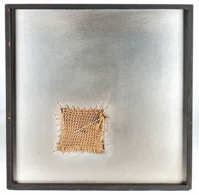 Will Brüll, geb. 1922, Schüler von Josef Beuys, Edelstahlskulptur im Rahmen, Alles im Leben kann in Ordnung gebracht werden., sign.,dat. 1973/74, ...