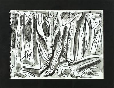 Rudi Baerwind, 1910-1982, Aquarell auf Notizpapier, unsign., Blattgr. 44x56 cm, unterGlas gerahmt