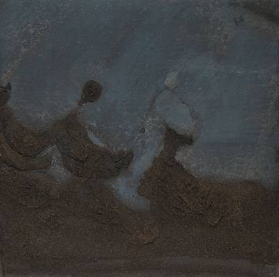 Kurt Frank, 1926-1995 Tübingen, Mischtechnik auf Hartfaser, pastoser Farbauftrag, verso sign., 70x70 cm