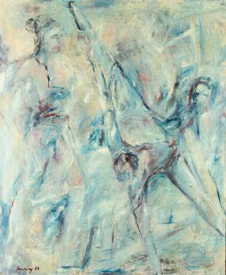 Florian Frieling 1939 Leverkusen-1994 Deidesheim, Balletttänzerinnen, Öl/Lwd, sign., dat. 1973, Rahmen, gesamt ca. 137x115 cm
