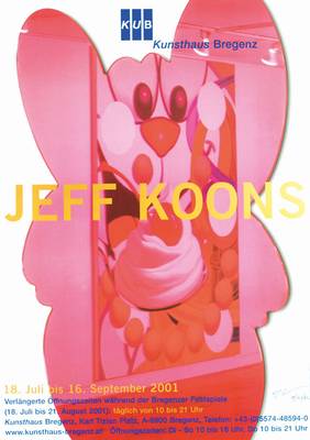 Jeff Koons, geb. 1955, Kunsthaus Bregenz 2001, Farboffset auf festem Papier, handsign.,dat. 9/21/02, Blattgr. 84x59,5 cm