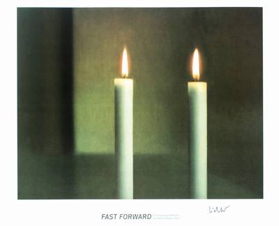 Gerhard Richter, geb. 1932, Two candles, Dallas Museum of Art, 2006, Farboffset auf dünnem Karton, handsign., Blattgr. 61x76 cm, leichte ...