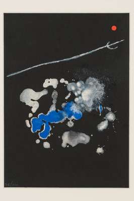 Joan Miro, 1893-1983, Lithografie aus dem Album 19 Barcelona Sala Gaspar, 1964, verso handsign., num. 76/100, PP-Ausschnitt 30x22 cm, unter Glas ...