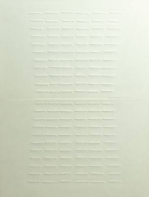 Günther Uecker, geb. 1930, Blinddruck, unsign., Blattgr. ca. 38x29, unter Glas gerahmt, gesamt 53x42 cm