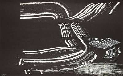 Hans Hartung, 1904-1989, Serigraphie, handsign., num. LI/LXXV, mittig Buchfalz, Blattgr. 49x74 cm