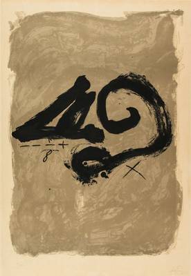 Antoni Tapies, 1923-2012, Composition 1979, Farblithografie, handsign., num. 30/150, Blattgr. 95x66 cm, unter Glas gerahmt