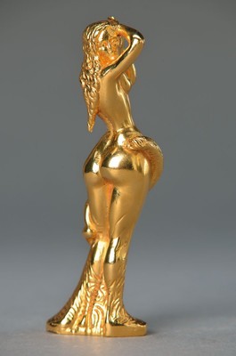 Ernst Fuchs, 1930-2015, Frau Lot, goldfarbener Metallguss, sign., num. 83, H. 10 cm