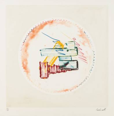 unbekannter Künstler, Farbradierung, handsign., num. 23/25, Platte 59,5x60 cm, unter Glas gerahmt, gesamt 73,5x73,5 cm