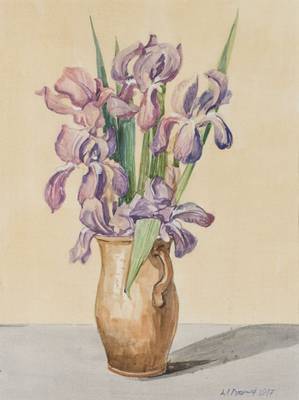 Werner Brand, geb. 1933, Lilien, Aquarell/Papier, sign., ca. 67x57 cm, unter Glas gerahmt