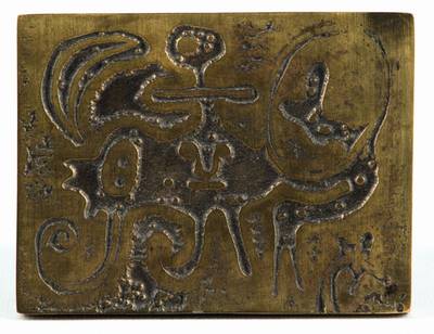 Joan Miró, 1893-1983, Bronzerelief, Laurels Number One, Entwurf 1947, verso datiert, betitelt, im Guß signiert, ca. 8,5x11 cm