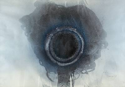 Otto Piene, 1928-2014, Komposition in Silber, Offset auf Karton, handsign., dat. 88, bezeichnet e.a., Blattgr. 70x100 cm, unter Glas gerahmt