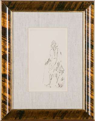 Emil Orlik, 1870-1932, Der blinde Bettler mit Kind, 1912, Lithografie, handsign., ca. 35x26 cm, unter Glas gerahmt, gesamt 41x32 cm