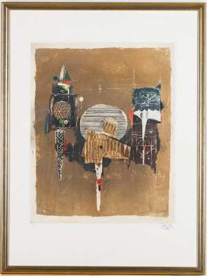 Johnny Friedländer, 1912-1992, Radierung auf Bütten, handsign., num. 29/95, Platte 48x40 cm, unter Glas gerahmt, gesamt 80x60 cm