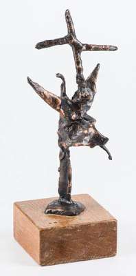 Hans Blank, geb. 1952, Bronzeskulptur auf Holzsockel, sign., H. ca. 26 cm, inkl. Sockel 31x10 cm