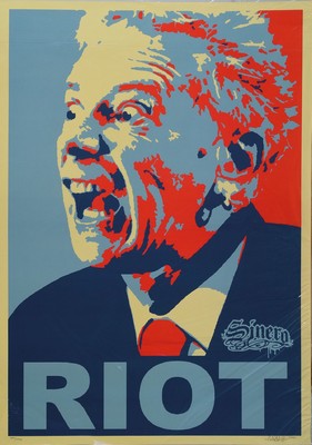 SINERO, geb. 1973, RIOT, 2010, Offset Print,sign., num. 104/150, Druckstempel Pasota, Blattgr. 52x49 cm