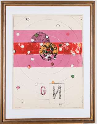 Georges Noel, 1924-2010, Composition, Farblithografie, handsign., bezeichnet épreuves d'artiste, dat. 1968, PP-Ausschnitt 74x56 cm, unter Glas ...