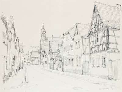 Werner Brand, geb. 1933 Löbau, Zeichnung, Konvolut aus 3 Zeichnungen: St. Josefs Kirche, 1984, ca. 46x55 cm, Evangelische Kirche, 1984, ca. 49x39,5 ...