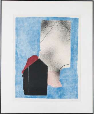 Guiseppe Santomaso, 1907-1990, Serigraphie, sign., num. 43/100, dat. 86, PP-Ausschnitt 65x50 cm, unter Glas gerahmt, gesamt 86x69,5 cm