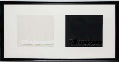 unbekannter Künstler, Arrangement aus 2 Serigraphien, je handsign., num. 12/65 bzw. 8/65, je ca. 33,5x39 cm, gemeinsam unter Glas gerahmt, gesamt ...