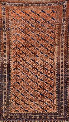 Belutsch antik, Persien, um 1890, Wolle aufWolle, ca. 153 x 95 cm, feine Knüpfung, Stern-Design, EHZ: 3-4