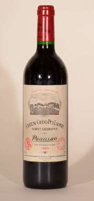 1 Flasche 1990 Chateau Grand-Puy-Lacoste, Pauillac, ca. 75 cl, 12,5 % Vol., Füllstand: ca. into neck, unverkostet, sehr guter Erhaltungszustand, 95 ...