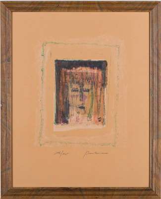 Georg Meistermann, 1911-1990, Das Schweißtuch der hl. Veronika, Farblithografie von 8 Steinen, sign., num. 116/125, Blattgr. 50x40 cm, unter Glas ...