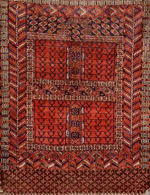 Tekke "Engsi" antik, Turkmenistan, 19.Jhd.,Wolle auf Wolle, ca. 145 x 115 cm, EHZ: 4-5