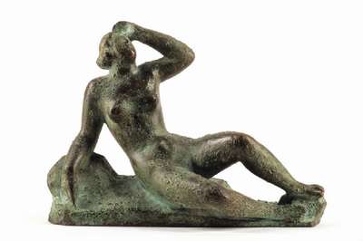 Arno Breker, 1900-1991, Aurora, Bronzeskulptur, grüne Patina, sign. A.Breker, Gussstempel "Guss Barth", ca. 22x16x9 cm