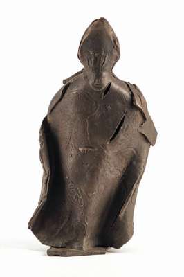 Thomas Duttenhoefer, geb. 1950 Speyer, Bischof, Bronzeskulptur, braune Patina, Signaturstempel, num. 4/10, H. ca. 31 cm