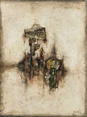 Johnny Friedländer, 1912-1992, Esnon, Aquarell, re unten sign., dat. 1980 und bezeichnet, Blattgr. 67x56 cm, unter Glas gerahmt, gesamt 98x78 cm