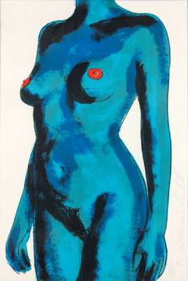 Luciano Castelli, geb. 1951 Luzern, Femme, Farblithographie, handsign., num. 104/120, Blattgr. 96x68 cm, unter Glas gerahmt