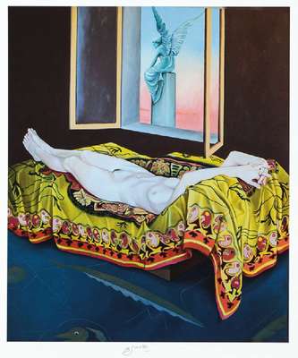 Bruno Bruni, geb. 1935 Granada, L´Angelo, Pigmentgrafik auf handgemachtem Baumwollpapier, handsign., Motiv ca. 45x38 cm,Blattgr. 60,5x49 cm