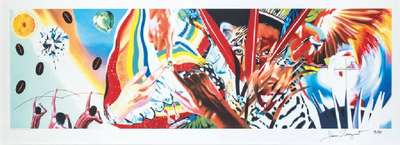 James Rosenquist, 1933-2017, Brazil 2013, Farbpigmentdruck auf Aquarellpapier, handsign., num. 13/50, Blattgr. 70x200cm, unter Glas gerahmt, gesamt ...