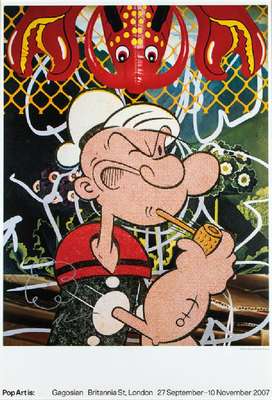 Jeff Koons, geb. 1955, Popeye, Offset-Lithographie auf Karton, aus 2007, handsign., Blattgr. 100x70cm, unter Glas gerahmt