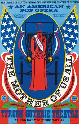 Robert Indiana, geb. 1928, The Mother of us all, 1967, Farblithografie auf Karton, handsign., Blattgr. 94x61 cm, unter Glas gerahmt