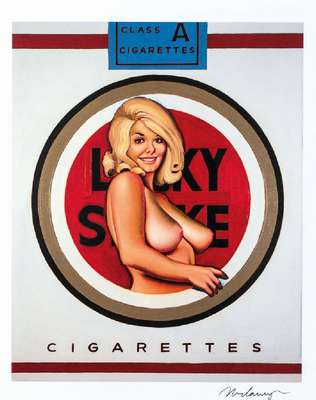 Mel Ramos, geb. 1935, Lucky Lulu Blonde, Offset-Lithografie auf dünnem Hochglanzpapier, handsign., Blattgr. 57x46cm, unter Glas gerahmt, gesamt ...