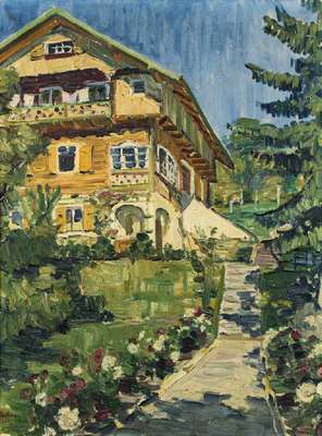 Arnold Balwé, 1898-1983, Haus Eichberg Herrsching, Öl/Lwd, li unten handsign., dat. 1928, verso bezeichnet, ca. 76x58 cm, Rahmen 95x76,5 cm, ...