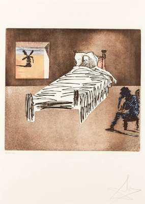 Salvador Dali, 1904-1989, Don Quijote, Radierung auf Arches Velin, 1980, handsign., num. 54/125, WVZ: Field Nr. 80-1N und Michler/Löpsinger Nr. 940, ...