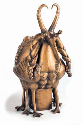 Gernot Rumpf, geb. 1941 Kaiserslautern, Gamsdritschenweibchen, Bronzeskulptur, Unikat, sign., Gießerstempel, ca. 56x27x33 cm, ca. 18,5 Kg