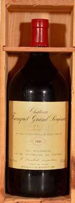 1 Doppelmagnumflasche 1985 Chateau Franquet Grand Poujeaux, Cru bourgeois, Moulis, Haut-Medoc, ca. 300 cl, 12,6 % Vol., unverkostet, Füllstand: ca. ...