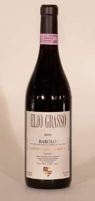 6 Flaschen 2000er Elio Grasso Barolo, Ginestra Vigna Casa Mate, je ca. 75 cl, 14,5 %Vol., sehr gute Erhaltungszustände, mit orig, Banderole und ...