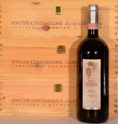 3 Magnumflaschen 2001 Rocche Costamagna Barolo, Bricco Francesco, je ca. 150 cl, 14 % Vol., Füllstände: je ca. top shoulder, unverkostet, sehr gute ...