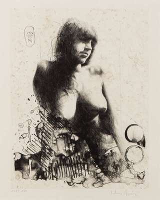 Klaus Boettger, 1942-1992, Konvolut aus 2 erotischen Lithografien, je handsign., num. 115/125 bzw. e.a., Motiv ca. 33x25 cm, je unter Glas gerahmt, ...