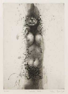 Klaus Boettger, 1942-1992, Erotische Stele, Radierung, handsign., num. 92/100, Platte 22x16 cm, unter Glas gerahmt, gesamt 56x44 cm
