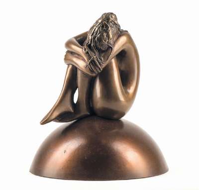 Bruno Bruni, geb. 1935, La Felicita, zweiteilige Bronzeskulptur, sign., num. 61/5000, H. 20 cm