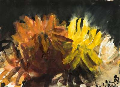 Klaus Fußmann, geb. 1938 Velbert, Aquarell, handsign., dat. 1982, Blattgr. 22x31 cm, unter Glas gerahmt, gesamt 44x53 cm