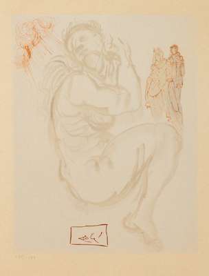 Salvador Dali, 1904-1989, Dantes Traum, Lithografie aus "Die Göttliche Komödie", im Druck sign., num. 200/1000, Blattgr. 25x20 cm, unter ...