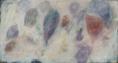 Gerhard Hofmann, geb. 1957 Worms, Übermalte Radierung, handsign., dat.89, Platte 20x36cm, im PP ca. 40x56 cm