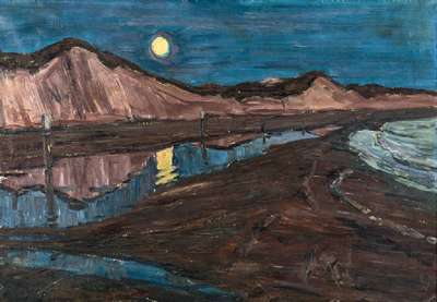 Arnold Balwé, 1898-1983, Küstenszene, Öl/Lwd, leichte Krakeluren sichtbar, li unten sign., verso betitelt, ca. 60x85 cm, Rahmen, gesamt 78x102 cm, ...