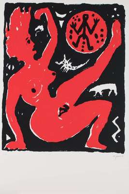 A.R.Penck, 1939-2017, Serigraphie, handsign., num. e.a., Blattgr. 107x75 cm